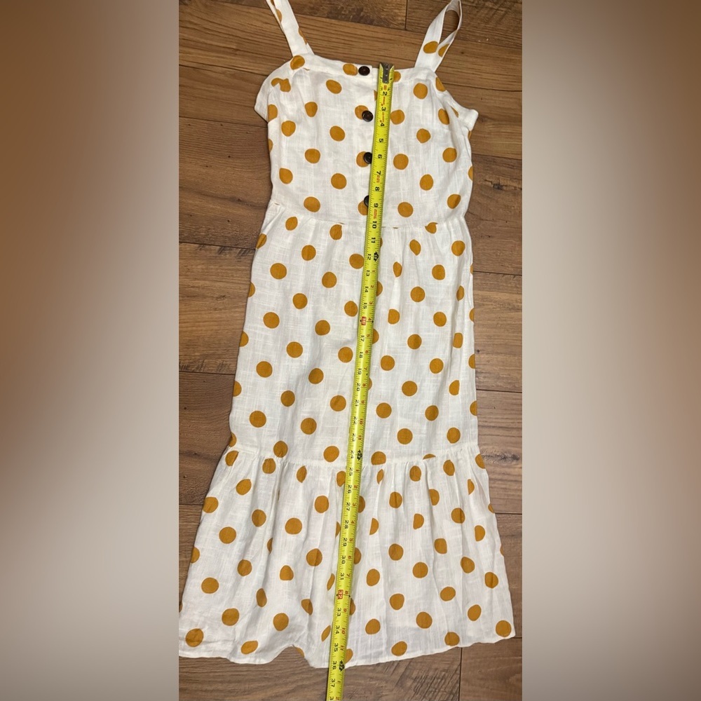 Monteau Polka Dot Midi Sundress Small Cream Yellow - Picture 5 of 6